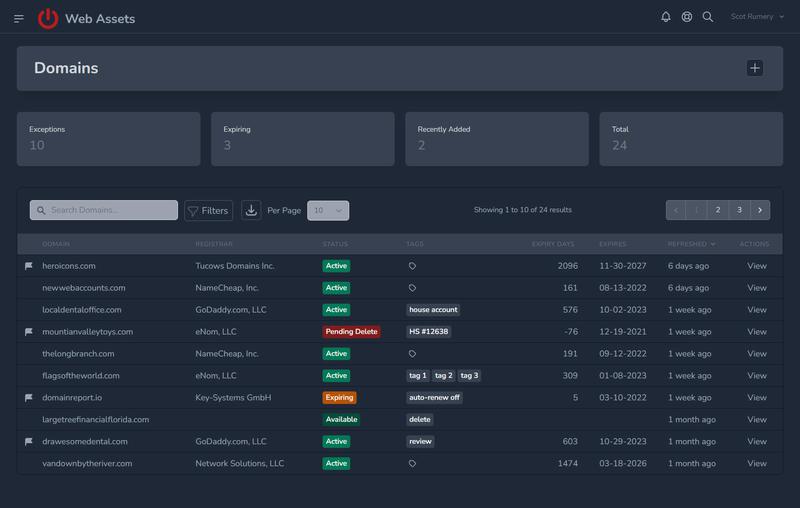 Domain List Interface